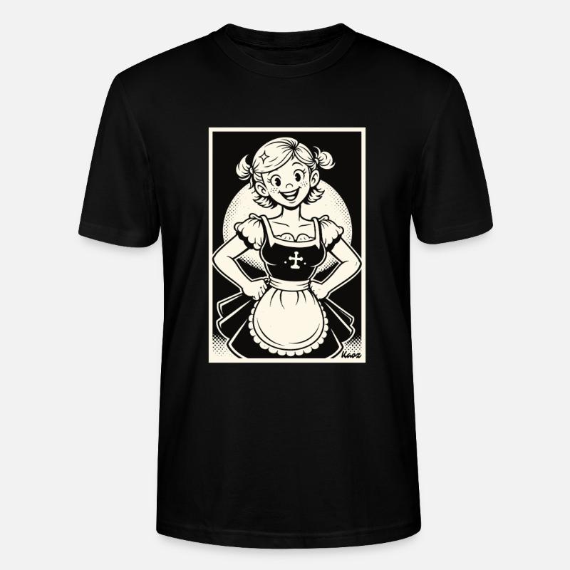 Dirndl Mädchen Cartoon - Stanley/Stella Unisex Bio-T-Shirt CRAFTER - Schwarz