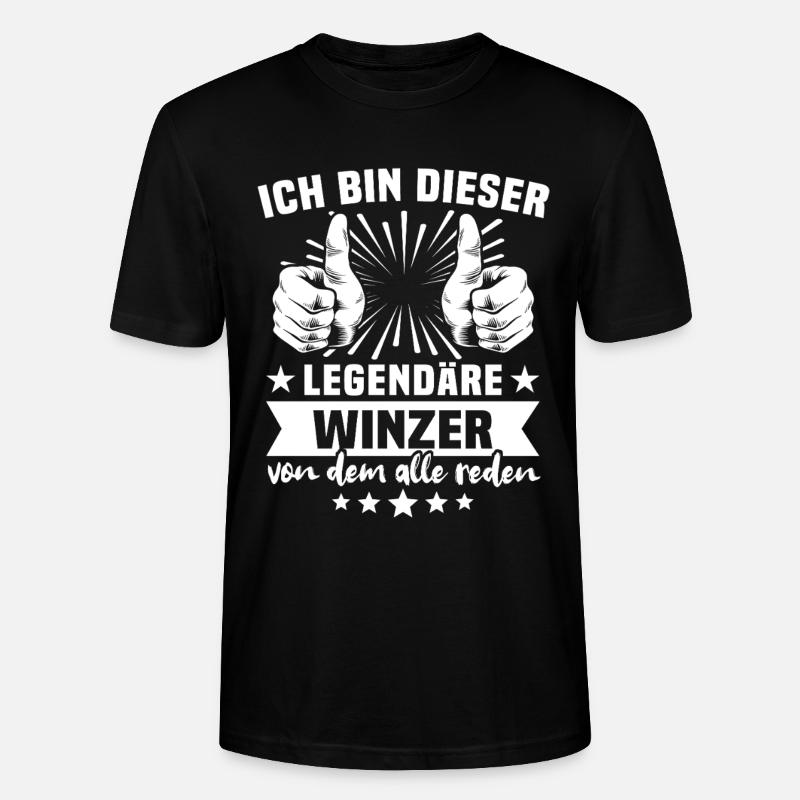 Winzer Legende - Stanley/Stella Unisex Bio-T-Shirt CRAFTER - Schwarz