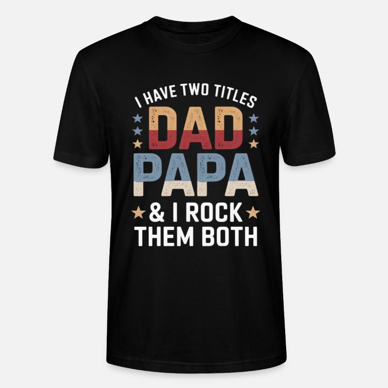 Isä-sanaleikki: Isä Dada – I Rock Both - Stanley/Stella CRAFTER unisex luomu-t-paita - musta