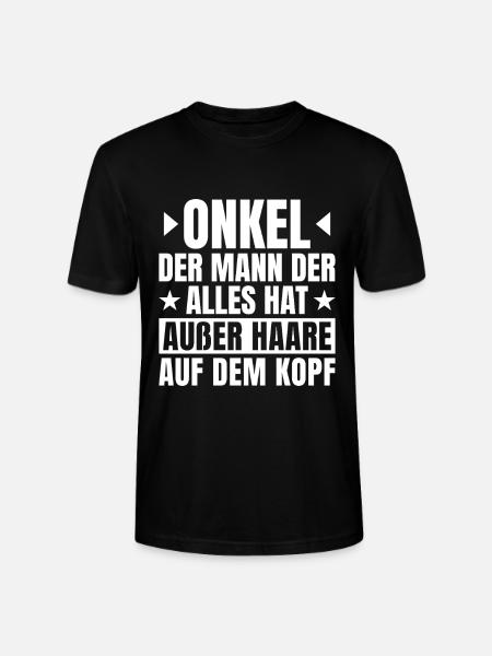 Onkel mit Glatze Spruch - Stanley/Stella Unisex Bio-T-Shirt CRAFTER - Schwarz
