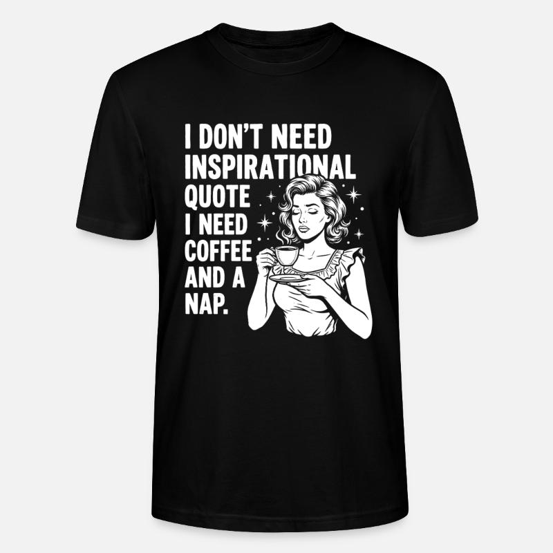 Echte Kaffeeliebe Nickerchen Statement - Stanley/Stella Unisex Bio-T-Shirt CRAFTER - Schwarz