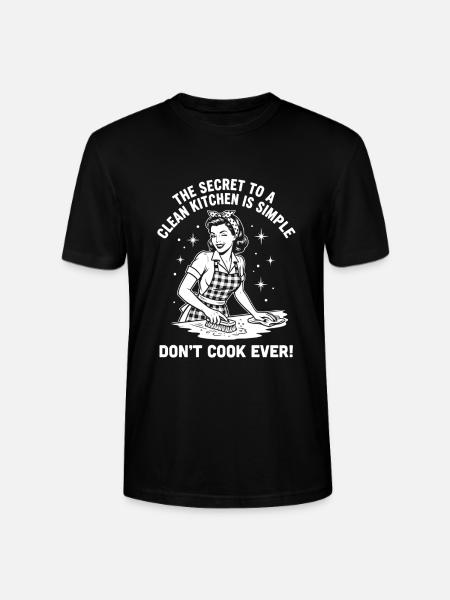 Real Irony Clean Kitchen Retro Design - Stanley/Stella CRAFTER Unisex Organic T-Shirt - black