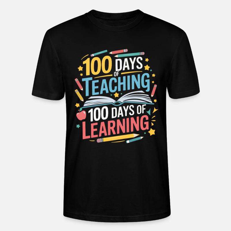 100 jours d’apprentissage pour enseigner - T-shirt bio CRAFTER Stanley Stella Unisexe - noir
