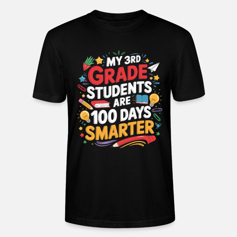 Third Class: 100 Days Smarter - Stanley/Stella CRAFTER Unisex Organic T-Shirt - black