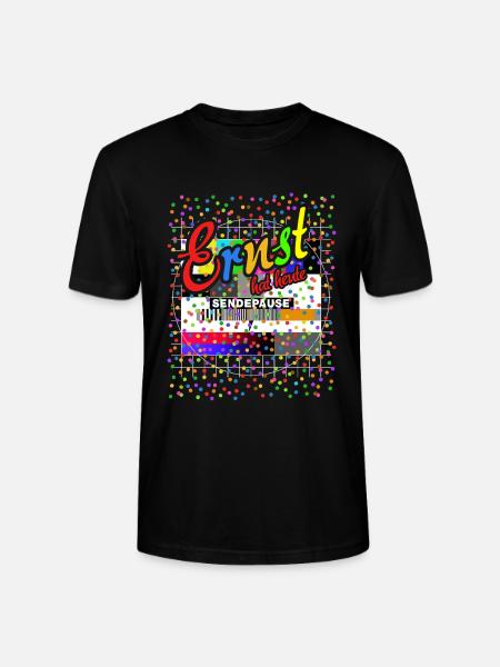 Ernst hat heute Sendepause | Testbild Kostüm - Stanley/Stella Unisex Bio-T-Shirt CRAFTER - Schwarz