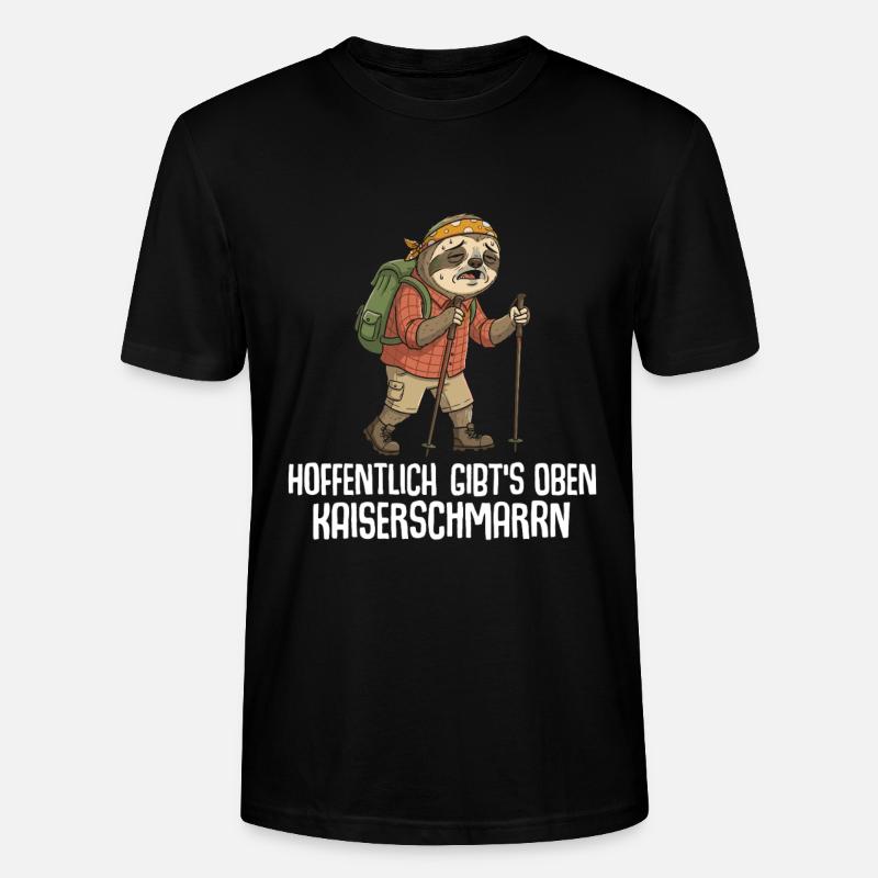 Wandern Hoffentlich gibts oben Kaiserschmarrn - Stanley/Stella Unisex Bio-T-Shirt CRAFTER - Schwarz