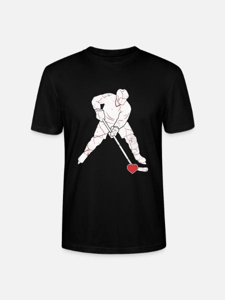 Eishockey Herz - Stanley/Stella CRAFTER Unisex Organic T-Shirt - black