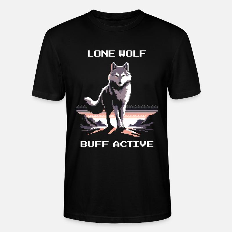 Loup Solitaire actif | Puissance du loup - T-shirt bio CRAFTER Stanley Stella Unisexe - noir