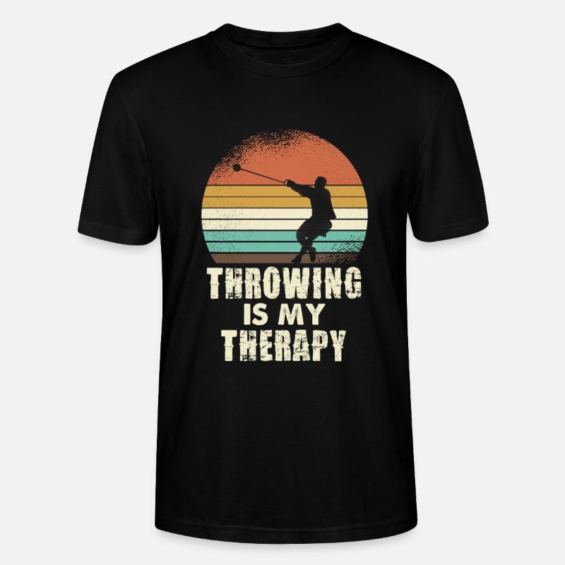 Throwing Therapy Retro Sunset - Stanley/Stella Unisex Bio-T-Shirt CRAFTER - Schwarz