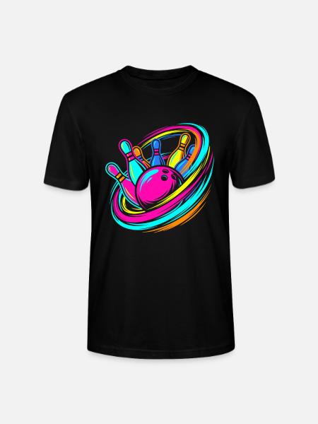Bowlingkugel und Pins Strike - Stanley/Stella Unisex Bio-T-Shirt CRAFTER - Schwarz