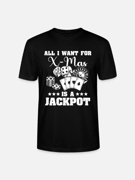 Casino Christmas Gambling - Stanley/Stella CRAFTER Unisex Organic T-Shirt - black