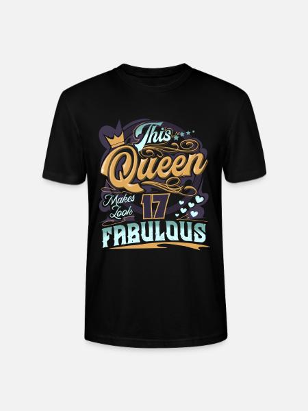 17th Birthday Queen - Stanley/Stella CRAFTER Unisex Organic T-Shirt - black