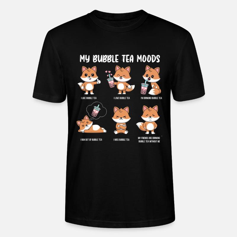 Fox Bubble Tea Meme - Stanley/Stella CRAFTER Unisex Organic T-Shirt - black