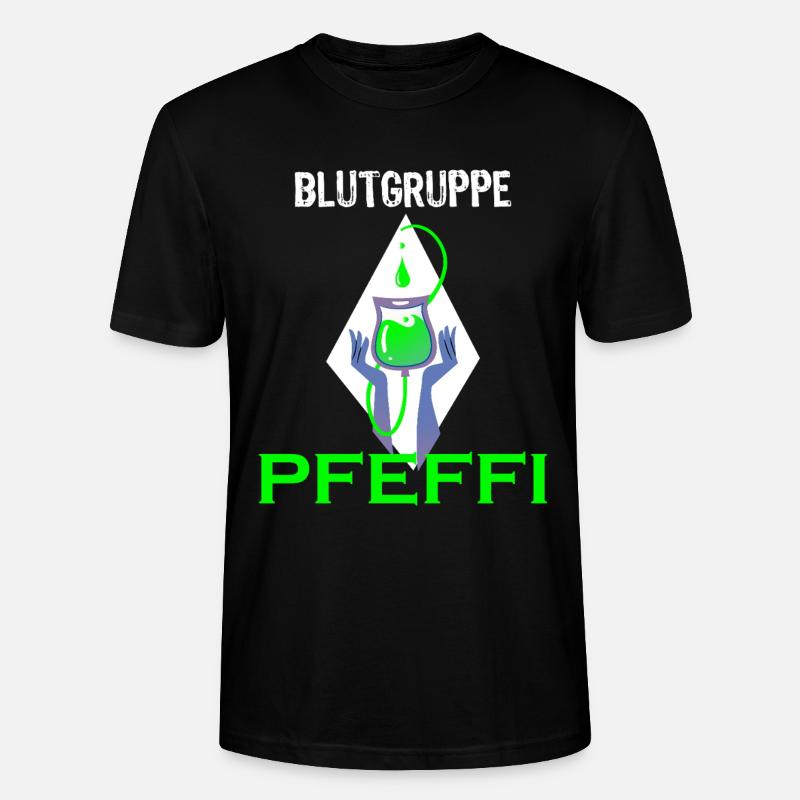 Blutgruppe Pfeffi – Pfefferminz, Suff & Spaß - Stanley/Stella Unisex Bio-T-Shirt CRAFTER - Schwarz