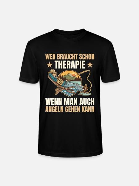 Fishing - Who needs therapy - Stanley/Stella CRAFTER Unisex Organic T-Shirt - black
