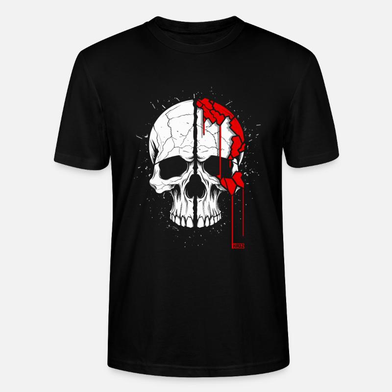 Skull with cool effect - Stanley/Stella CRAFTER Unisex Organic T-Shirt - black