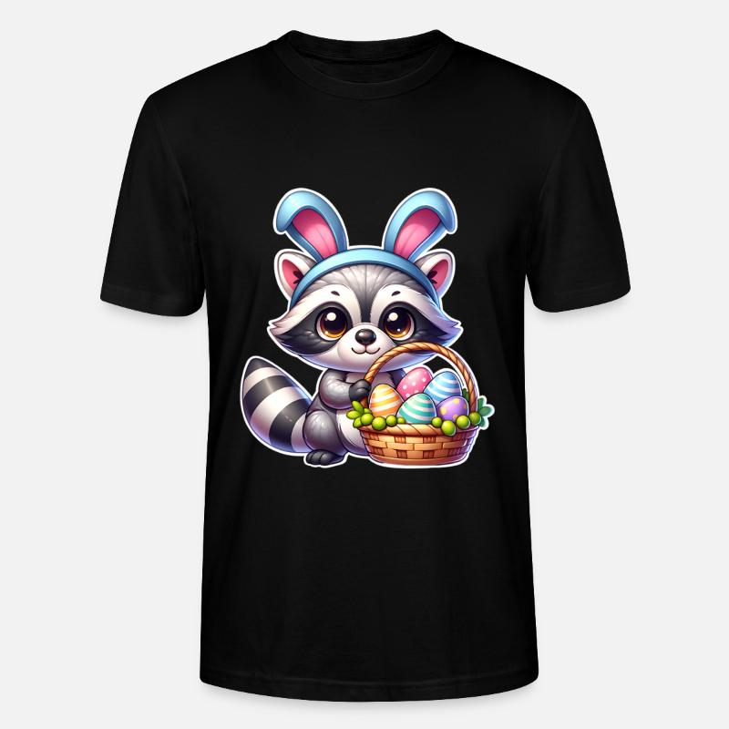 Ostern Waschbär - Stanley/Stella Unisex Bio-T-Shirt CRAFTER - Schwarz