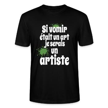 Wenn Erbrechen eine Kunst wäre, wäre ich Humorkünstler - Stanley/Stella Unisex Bio-T-Shirt CRAFTER - Schwarz - Vorne - Alina (178cm) & Michal (187cm)