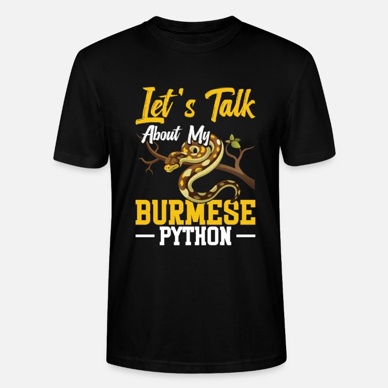 Burmesischer Python-Besitzer Schlangenterrarium Hide Python - Stanley/Stella Unisex Bio-T-Shirt CRAFTER - Schwarz