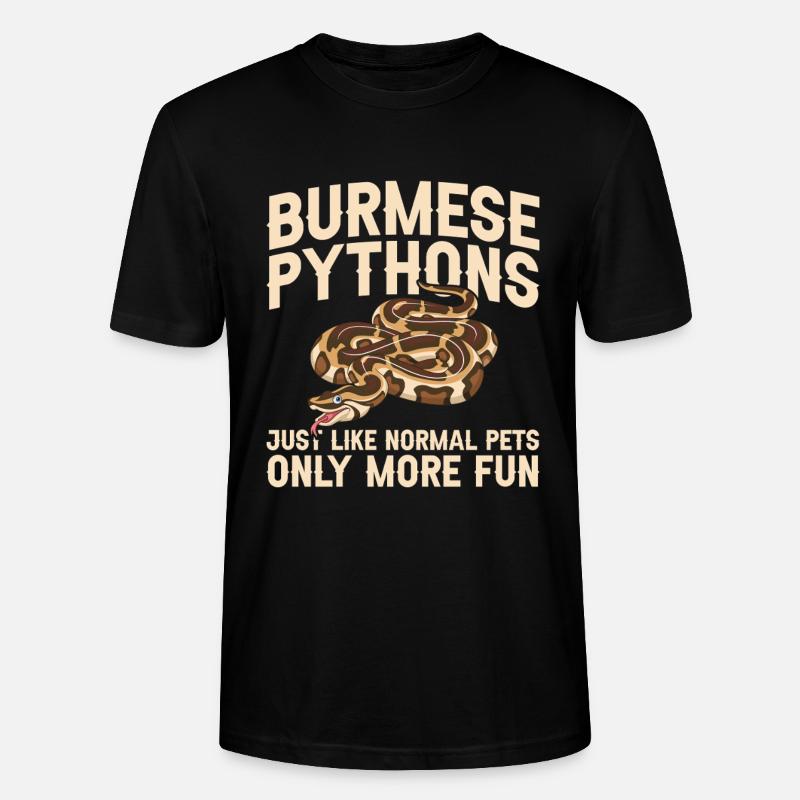 Burmesische Python liefert Schlangenliebhaber-Reptilienpfleger - Stanley/Stella Unisex Bio-T-Shirt CRAFTER - Schwarz