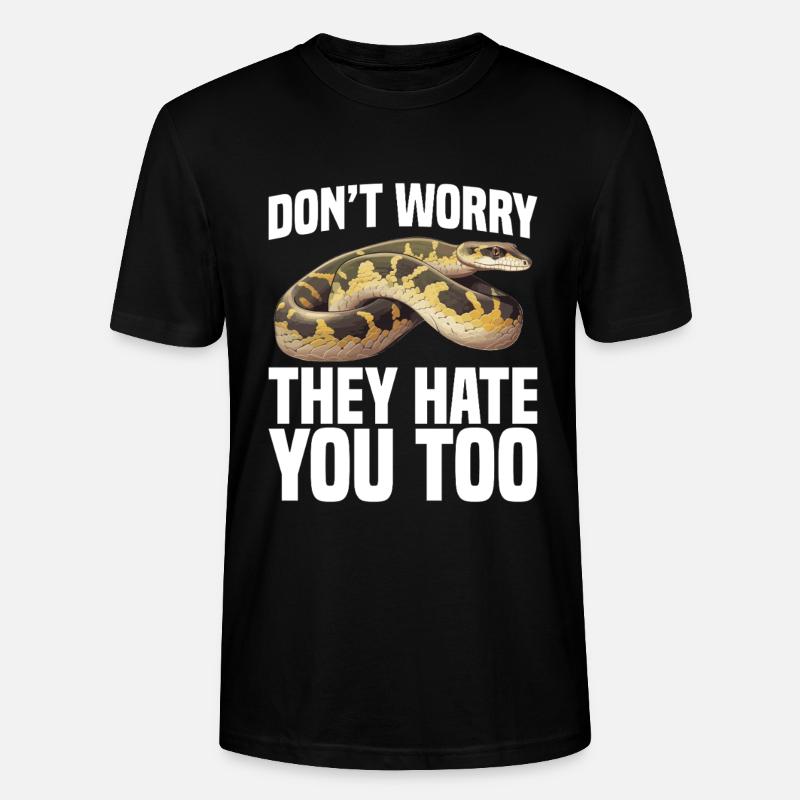 Python-Besitzer Schlangenterrarium, Reptilienhaut Burmesischer - Stanley/Stella Unisex Bio-T-Shirt CRAFTER - Schwarz