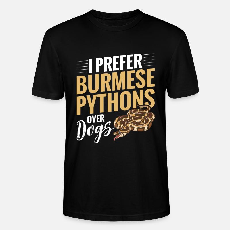 Burmesischer Python-Stoff Reptilien-Foos-Schlangenbesitzer - Stanley/Stella Unisex Bio-T-Shirt CRAFTER - Schwarz