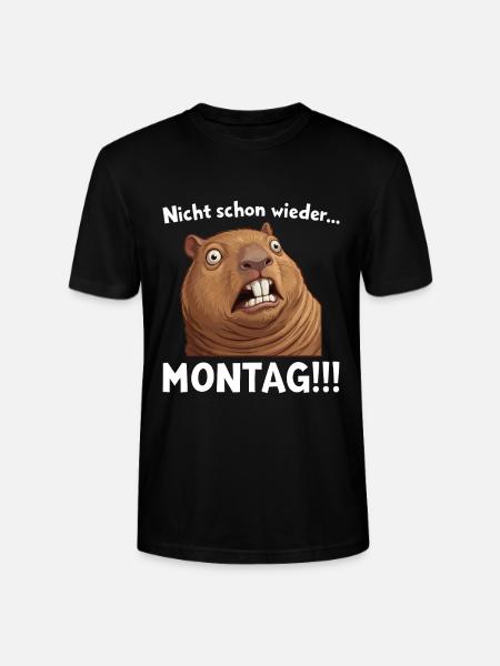 Capybara saying: Not Monday again! - Stanley/Stella CRAFTER Unisex Organic T-Shirt - black