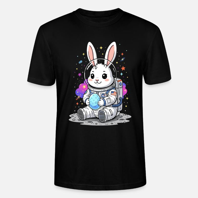 Lapin de Pâques astronaute Espace - T-shirt bio CRAFTER Stanley Stella Unisexe - noir
