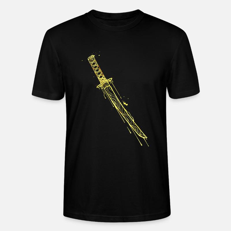 Goldenes Katana Samurai Schwert  - Stanley/Stella Unisex Bio-T-Shirt CRAFTER - Schwarz