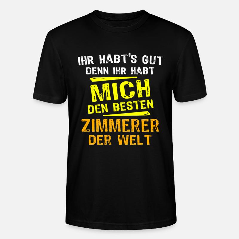 Zimmerer Geschenk - Stanley/Stella Unisex Bio-T-Shirt CRAFTER - Schwarz