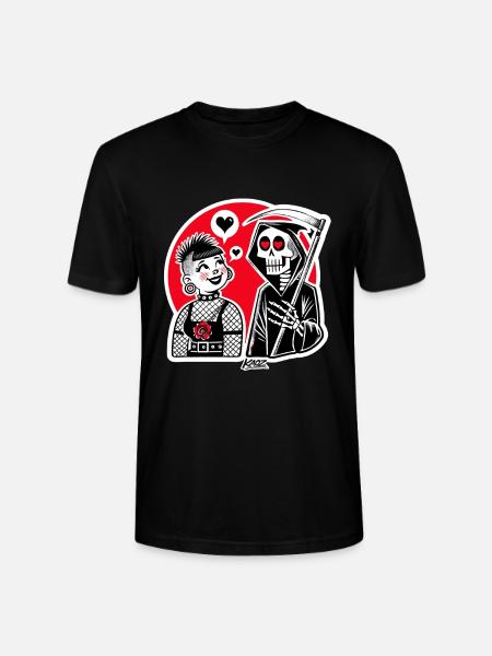 Liebe trifft Sensenmann – Punk-Duo - Stanley/Stella Unisex Bio-T-Shirt CRAFTER - Schwarz