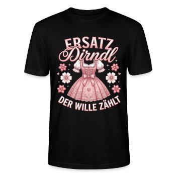 T-shirt traditionnel Chemise traditionnelle féminine Chemise Dirndl - T-shirt bio CRAFTER Stanley Stella Unisexe - noir - Devant - Alina (178cm) & Michal (187cm)