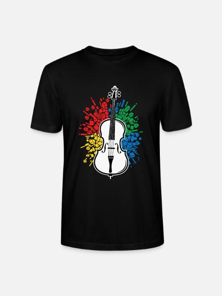 Cello Player Music Abstract - Stanley/Stella CRAFTER Unisex Organic T-Shirt - black