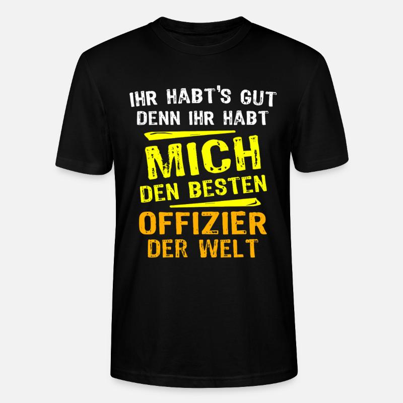 Offizier Geschenk - Stanley/Stella Unisex Bio-T-Shirt CRAFTER - Schwarz