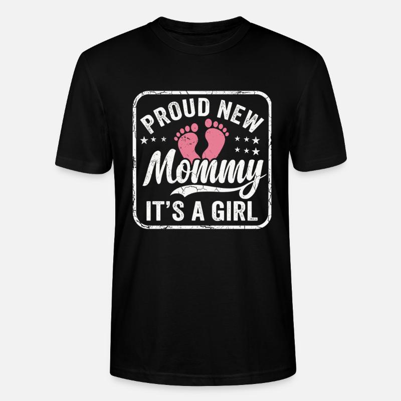 Werdende Mama & Mutter, Geburt Tochter Mädchen - Stanley/Stella Unisex Bio-T-Shirt CRAFTER - Schwarz