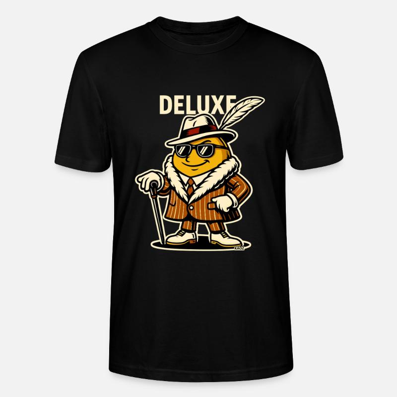Deluxe Dapper Feather guy - Stanley/Stella CRAFTER Unisex Organic T-Shirt - black