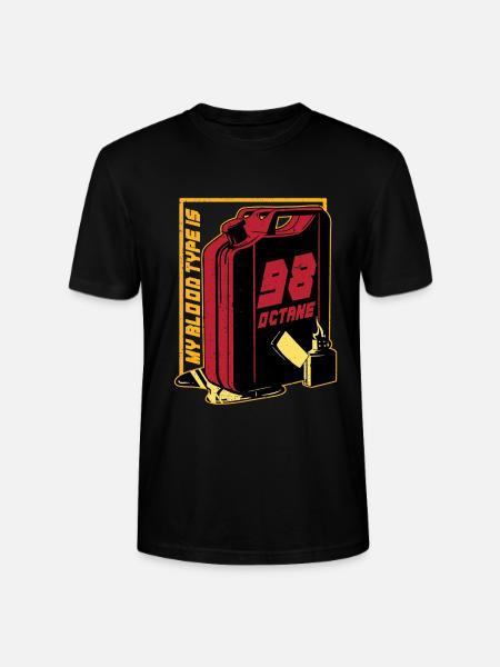 Bilræs Motorsport Min blodtype er 98 oktan - Stanley Stella CRAFTER unisex økologisk-T-shirt - sort