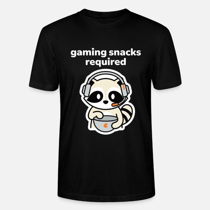 Gaming Snacks Required Waschbär Gamer - Stanley/Stella Unisex Bio-T-Shirt CRAFTER - Schwarz