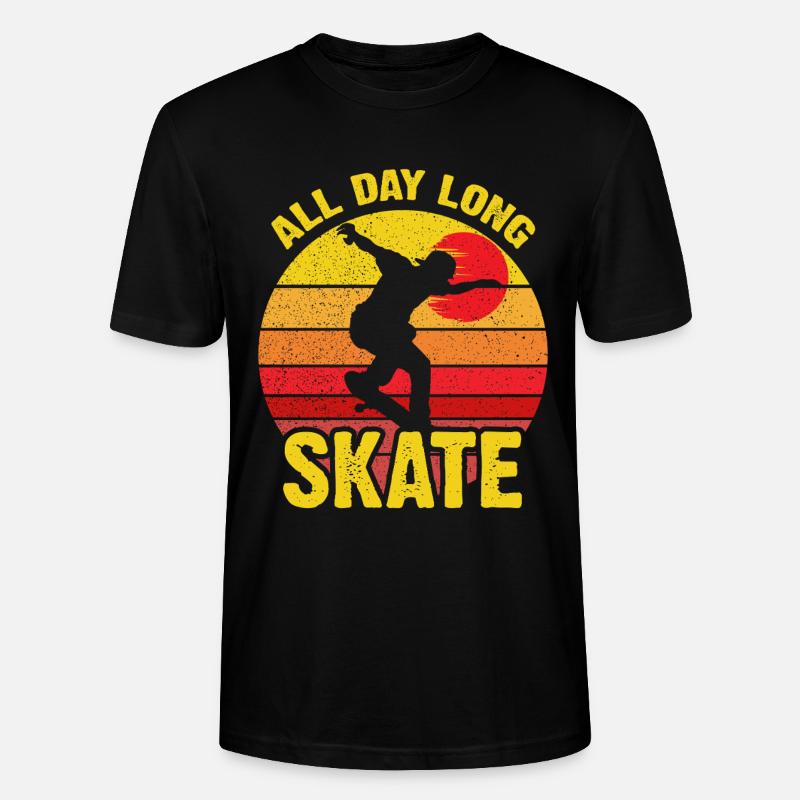 Ganztägiger Skate Retro Sunset - Stanley/Stella Unisex Bio-T-Shirt CRAFTER - Schwarz