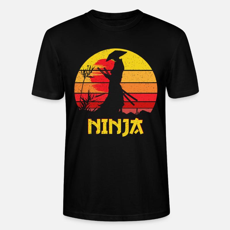 Sunset Ninja Silhouette - Stanley/Stella Unisex Bio-T-Shirt CRAFTER - Schwarz