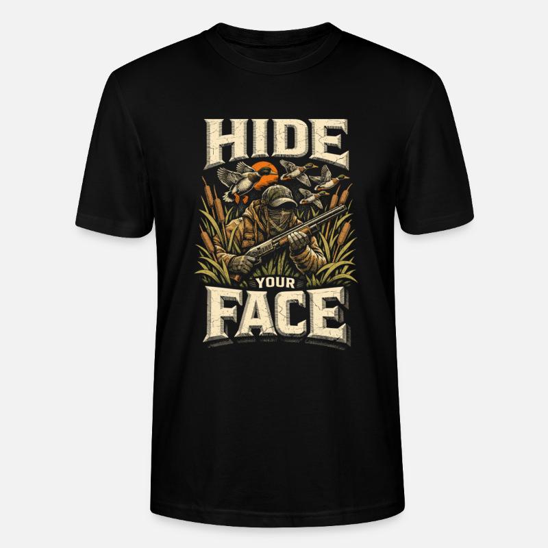 Duck Hunt Hide Your Face - Stanley/Stella CRAFTER Unisex Organic T-Shirt - black