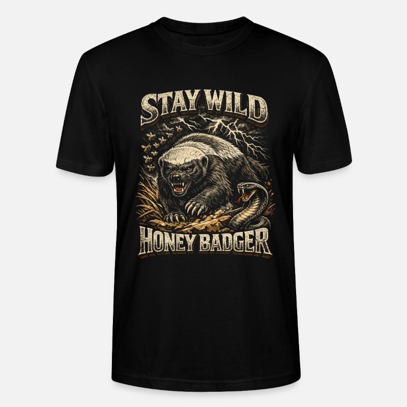 Honigdachs Honey Badger Tier - Stanley/Stella Unisex Bio-T-Shirt CRAFTER - Schwarz