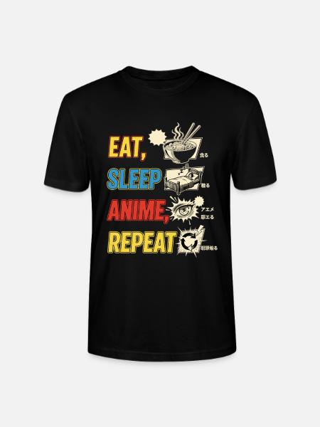 EAT SLEEP ANIME REPEAT - Stanley/Stella CRAFTER Unisex Organic T-Shirt - black