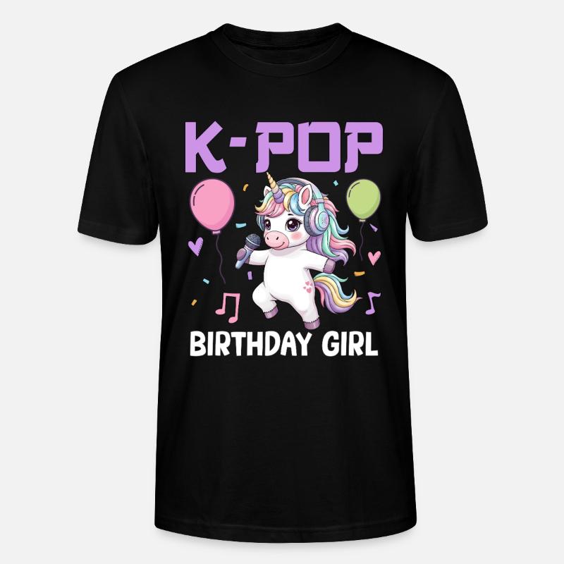 Fille d’anniversaire de K Pop - T-shirt bio CRAFTER Stanley Stella Unisexe - noir