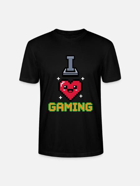 I Love Gaming Herz - Stanley/Stella Unisex Bio-T-Shirt CRAFTER - Schwarz