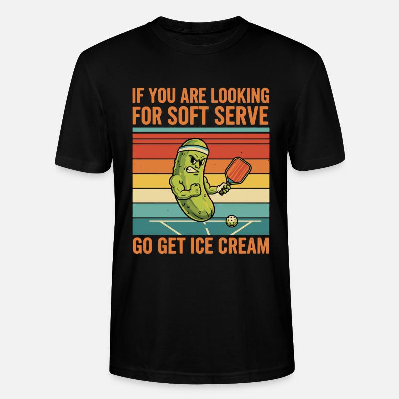 Pickleball Lustiger Softaufschlong Hol Eiscreme - Stanley/Stella Unisex Bio-T-Shirt CRAFTER - Schwarz
