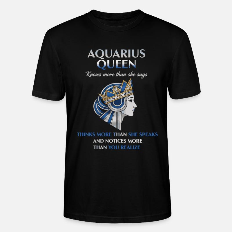 Aquarius Queen Sternzeichen Wassermann - Stanley/Stella Unisex Bio-T-Shirt CRAFTER - Schwarz