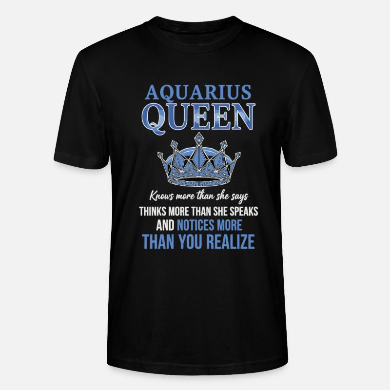 Aquarius Queen Sternzeichen Wassermann - Stanley/Stella Unisex Bio-T-Shirt CRAFTER - Schwarz