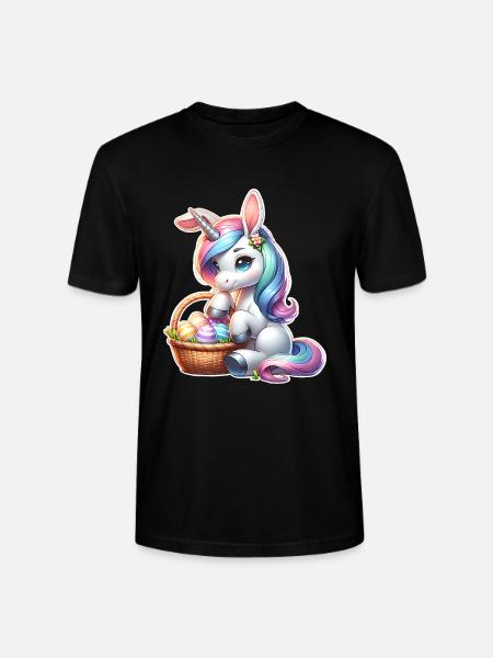 Einhorn Ostern - Stanley/Stella Unisex Bio-T-Shirt CRAFTER - Schwarz