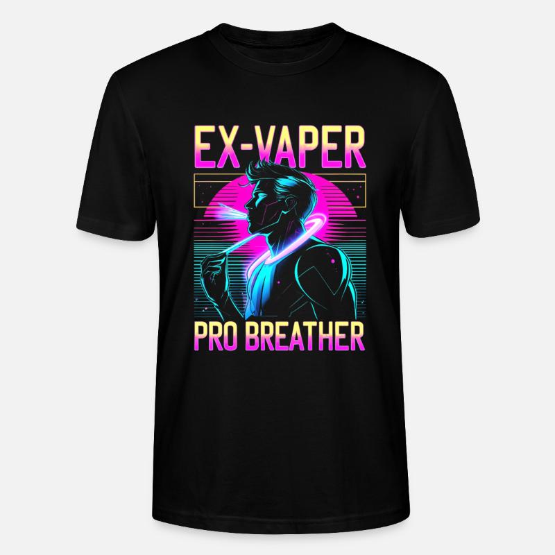 Nichtraucher Ex Raucher Ex Vaper - Stanley/Stella Unisex Bio-T-Shirt CRAFTER - Schwarz
